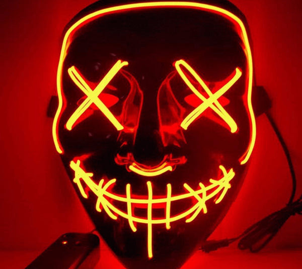 Black V Halloween Horror Glowing Mask - EsaModa